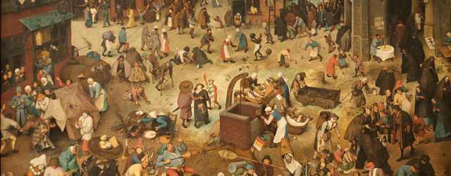 Le Combat de Carnaval et Carême, peint par Pieter Brueghel l'Ancien en 1559.